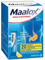 Maalox Maux D'estomac, Suspension Buvable Citron 20 Sachets à BOURG-SAINT-ANDÉOL